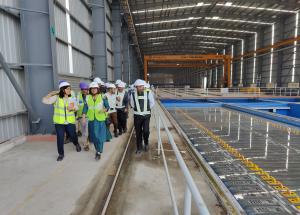 Chairman & CEO Railway Board, Smt. Jaya Varma Sinha, inspected the Full Span launching site and Track Slab manufacturing facility in Anand, Gujarat for MAHSR project