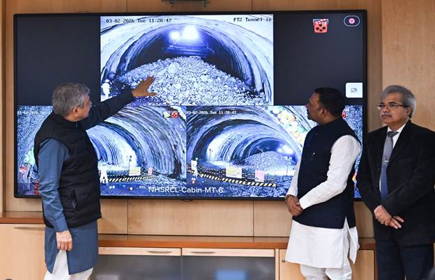Second Mountain Tunnel Breakthrough Achieved in Palghar, Maharashtra for Mumbai–Ahmedabad Bullet Train Project