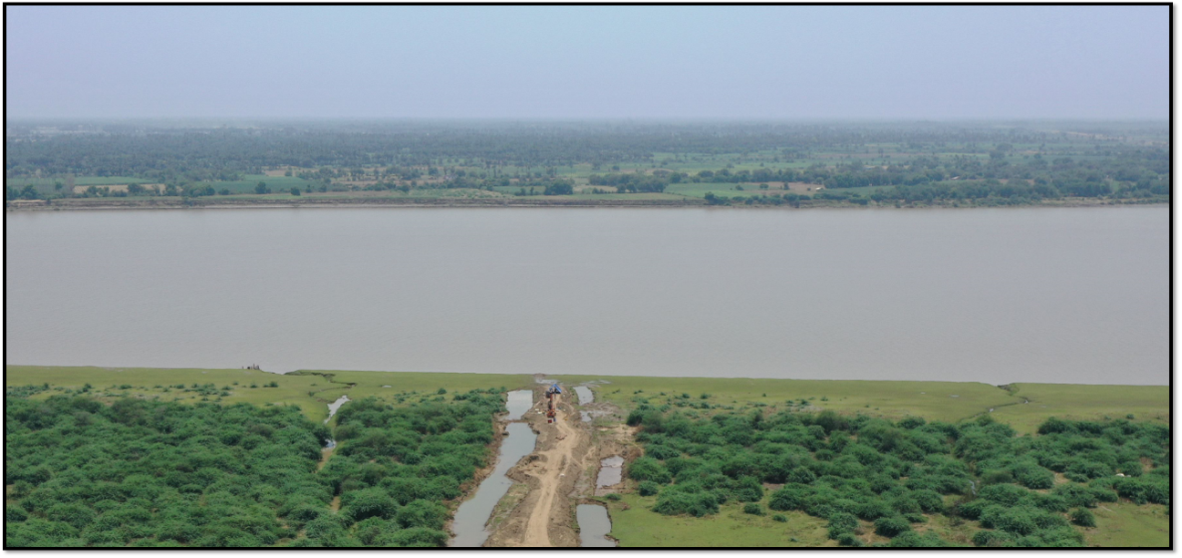 321 किमी पर जीटीआई - खंड 4 नर्मदा नदी के पास (भरूच बैंक)