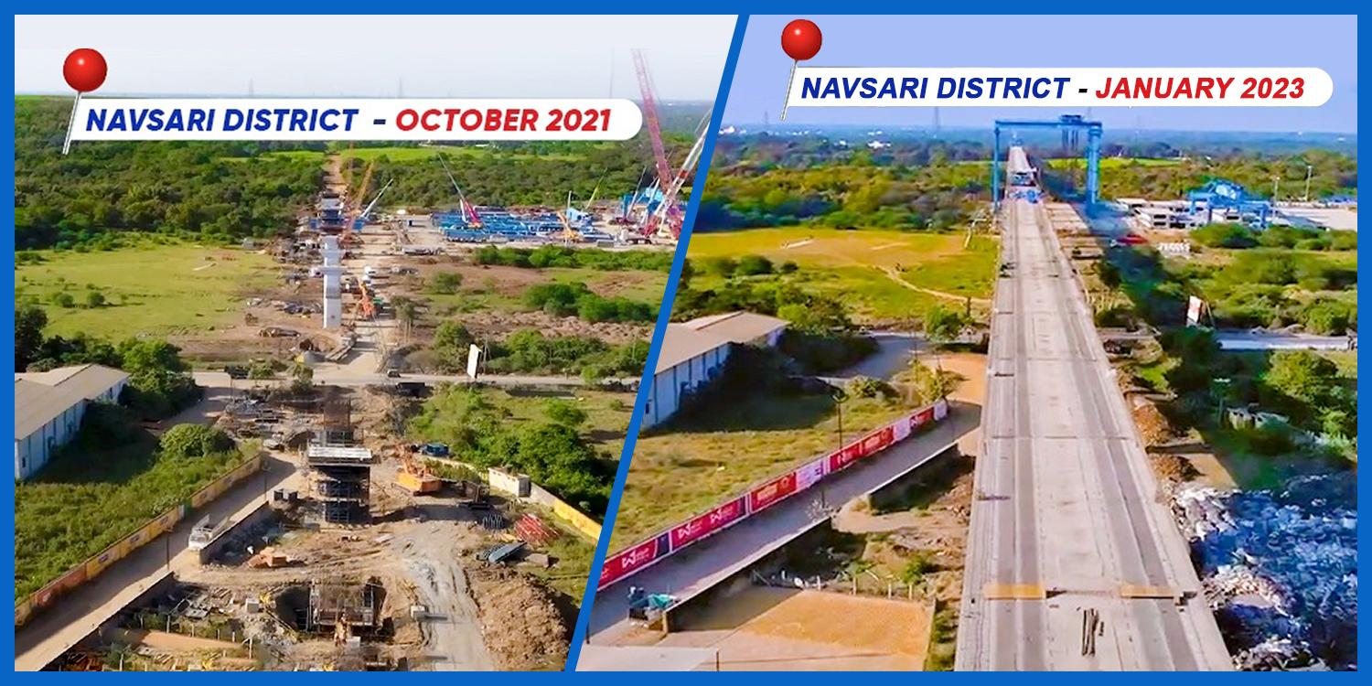 Progress of Viaduct Installation in Navsari District, Gujarat