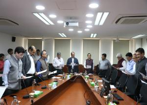 Recitation of Indian Constitution Preamble at NHSRCL's corporate and project offices during Indian Constitution Day.