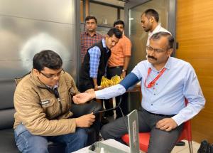 Glimpses of Blood donation camp at NHSRCL's Ahmedabad office on the occasion of 4th Foundation Day on 12.02.2020