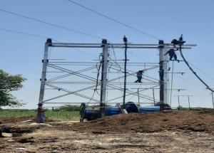 66KV Kadodara - Niyol Line Shifting for MAHSR in progress on 26 may 2020