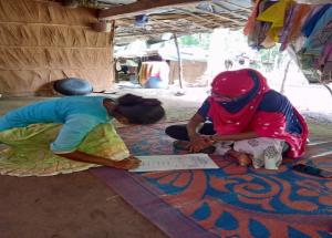 Village Vasantwadi, Taluka Dahanu (Maharashtra), NHSRCL Official taking consent of one of the land owner on 23 Jul 2020