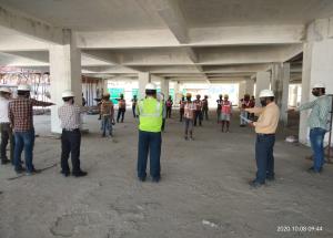 Sabarmati hub construction Site took pledge to Fight Against Covid-19 on 8-Oct-2020