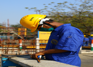 Construction training at a training institute in Ahmedabad under Income restoration plan