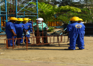 Construction training at a training institute in Ahmedabad under Income restoration plan