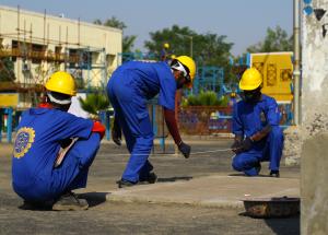 Construction training at a training institute in Ahmedabad under Income restoration plan