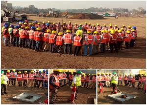 A glimpse from our construction site at Valsad, Gujarat, where Fire Extinguisher training for the construction workers was conducted On 03 Feb 2021.