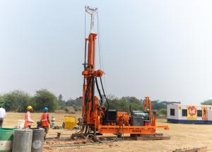 A Crusher at work on MAHSR corridor on 15 march 2021
