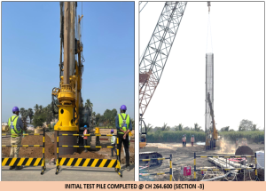 Initial Test Pile Completed @ CH 264.600 (SECTION -3)