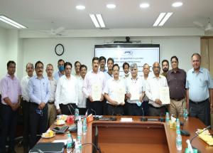 Contract agreement signing ceremony between NHSRCL and M/s M.G. Contractors Pvt. Ltd for package MAHSR-P-1(B) and MAHSR-P-1(C) on 17th September 2021