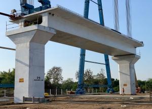 Full Span girder Erected at location on 25.11.2021