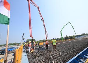 Girder concreting in progress on 25.11.2021