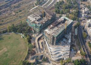 The under-construction Sabarmati Passenger Hub which will provide seamless multi-modal connectivity to the western railway station, metro station, BRT and Sabarmati HSR station, is taking shape. A latest glimpse of the construction site