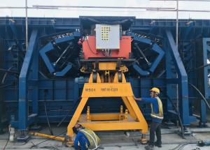 A close-up view of hydraulically operated inner moulds which are being used for casting Full Span Box Girders for MAHSR Corridor.