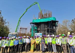 Smt. Darshana Jardosh, Hon’ble Minister of State for Railways & Textiles inspected the Mumbai-Ahmedabad High Speed Rail Corridor construction activities between Surat and Vapi on 17th February 2022.