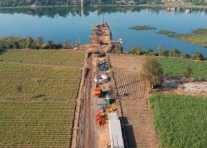 Well Foundation Work in Progress, Tapti River @ Ch 275 kms, Surat District