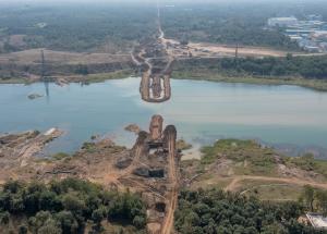 Foundation Work in Progress, Par River @ Ch. 192, Valsad District