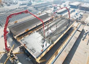 Full Span Girder Casting in Progress at FSLM casting Yard @ Ch 232 kms, Navsari District - February 2022