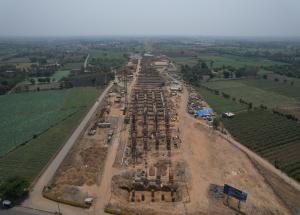 Foundation & Column Work in Progress @ Ch.264, Surat Station