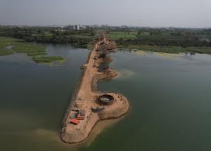 Well Foundation in Progress, Tapi River @ Ch.273, Surat District