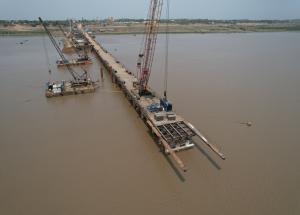 Well Foundation Work in Progress, Narmada River @ Ch.321, Bharuch District