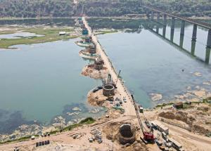 Well Foundation Work in Progress, Mahi River @ Ch.417, Anand District