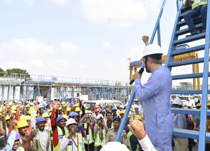 Hon’ble Minister for Railways & Minister of State for Railways visits MAHSR Construction site on 6th June 2022