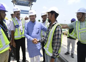 Hon’ble Minister for Railways & Minister of State for Railways visits MAHSR Construction site on 6th June 2022
