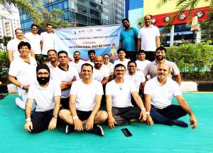 International Day of Yoga Celebration at NHSRCL Surat office on 21st June 2023