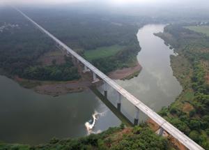 अम्बिका नदी पर नदी पुल का निर्माण पूरा हो गया है, नवसारी जिला, गुजरात