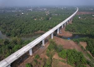वेंगानिया नदी पर नदी पुल का काम पूरा हो गया है, नवसारी जिला, गुजरात