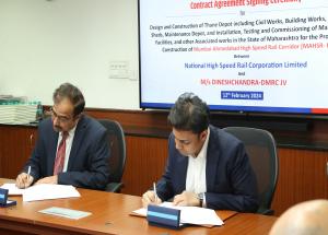 Contract Agreement signed for Design and Construction of Thane Rolling Stock Depot in Maharashtra for Bullet Train Project on 12th February 2024