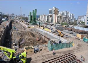 Shaft 1 work in progress for Mumbai Bullet Train Station, Maharashtra - March 2024