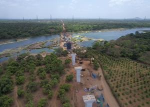 Foundation Pier Work at Daman Ganga River, Valsad District, June 2022