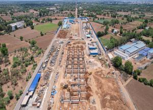 Foundation Work in progress at Anand Station, Kheda District, July 2022