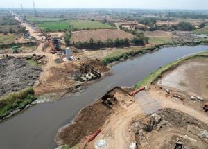 Foundation Works at Mindhola River, Surat District, April 2023