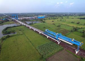 Full Span Girder Erection at Navsari District, October 2022