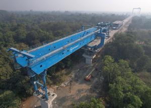 Full Span Girder Launching LG-1 at Valsad District, January 2023