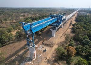 Full span box girder erection at Valsad District, March 2023