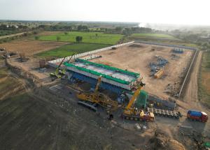 MAHSR Viaduct construction through SBS method, Bharuch District, May 2023 (3)