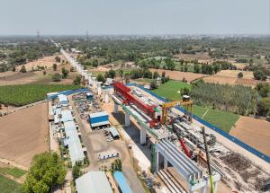 MAHSR Viaduct construction through SBS method, Kheda District, May 2023