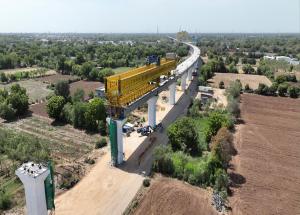 MAHSR Viaduct construction through SBS method, Vadodara District, May 2023