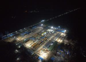 Night View of Full Span Casting Yard at Bharuch District, October 2022