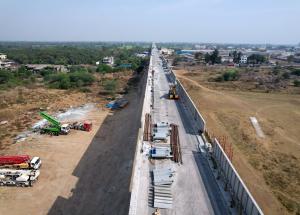 Noise Barrier Erection Work in Progress, Navsari  District, May 2023