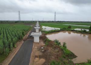 Pier Work in Progress at Vadodara District, August 2022