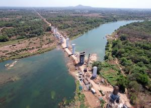 Pier Works at Auranga River Bridge, Valsad District, May 2023