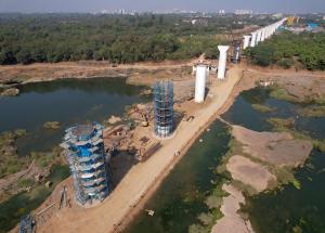 Pier Works at Daman Ganga River, Valsad District, January 2023