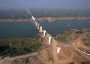 Pier Works at Par River, Valsad District, January 2023
